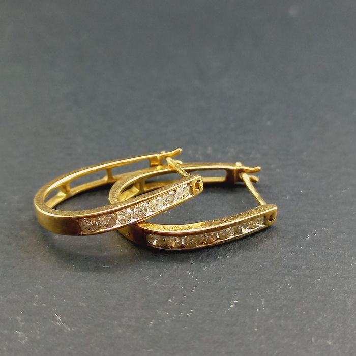 Серьги золото 14к с бриллиантами