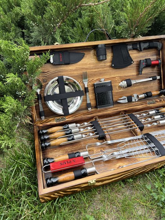 Набір Шампурів у дерев‘яному кейсі Max Lux