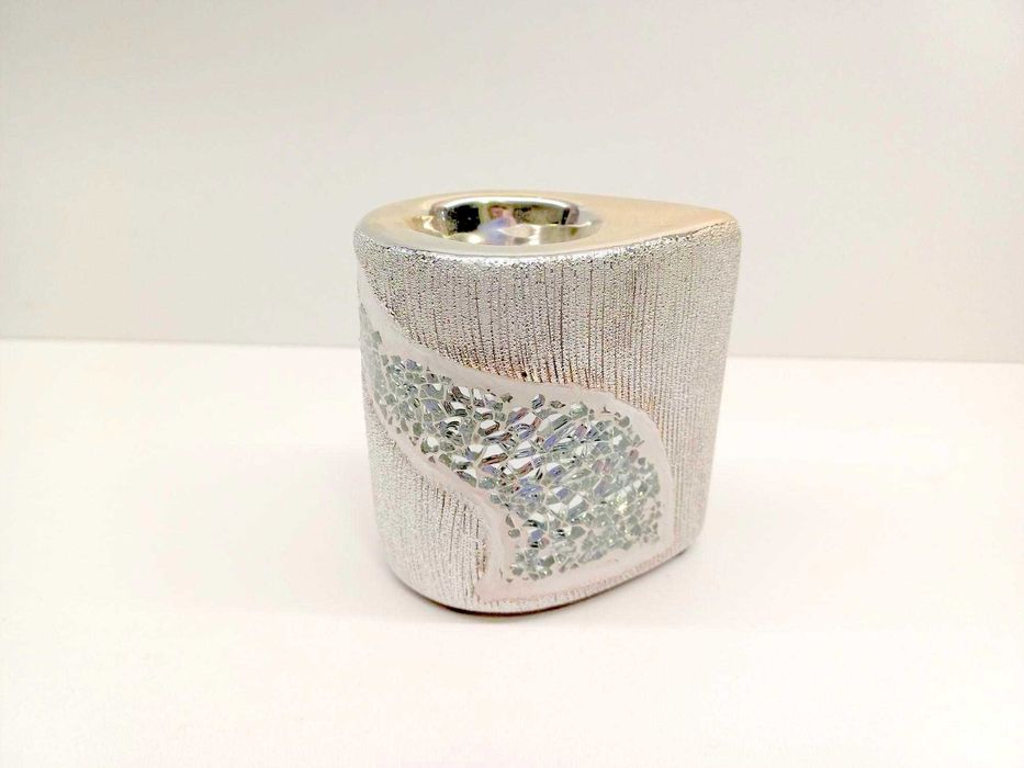 PREZENT świecznik dekoracyjny elegancki _ bier szkło kruszone od 20 zł