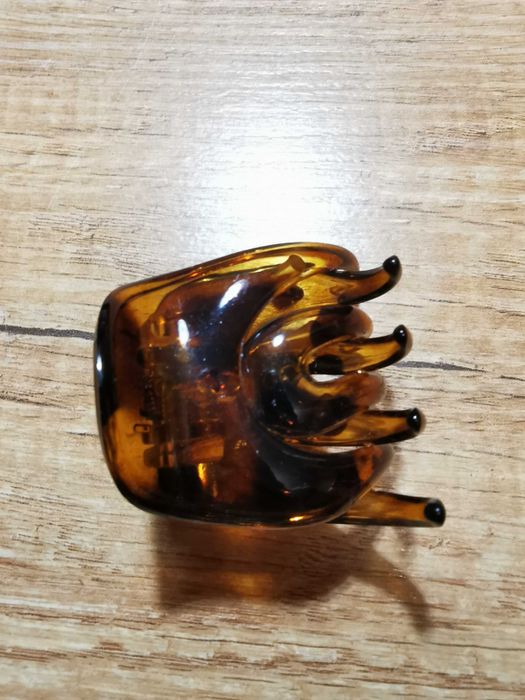 motylek do włosów klips klamra 5 cm / 5 cm solidny bursztynowy ozdoba