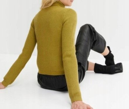 B.P.C sweter z golfem złota oliwka ^52/54