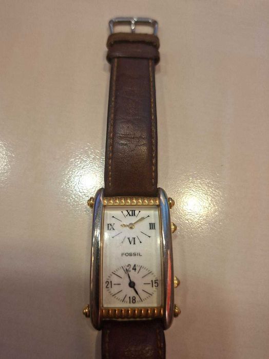 Вінтажний чоловічий годинник fossil dual time tank (модель tm-6235)