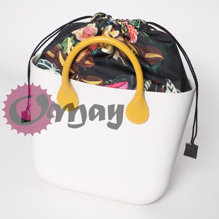 Czarny organizer Komin do OBAG MINI worek kwiaty 2 kieszenie OMAY