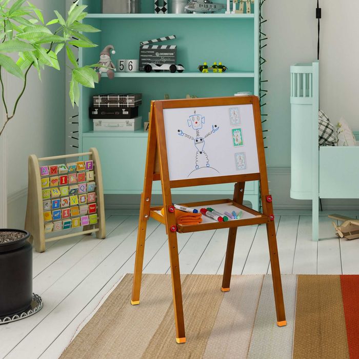 Relaxdays Tablica Dla Dzieci Stojąca Magnetyczna Dwustronna Regulowana 3w1