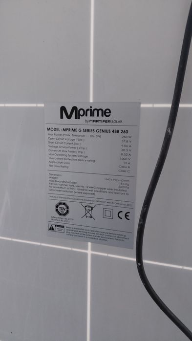 6x paineis solares, potencia max do conjunto 1500w