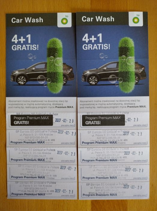 Karnet Abonament BP Max Premium - myjnia x15