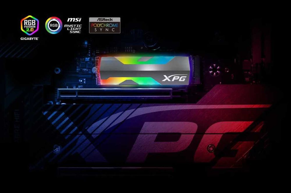 SSD диск rgb adata XPG SPECTRIX S20G 1TB M.2 nvme PCIe 3.0 x4 3D NAND