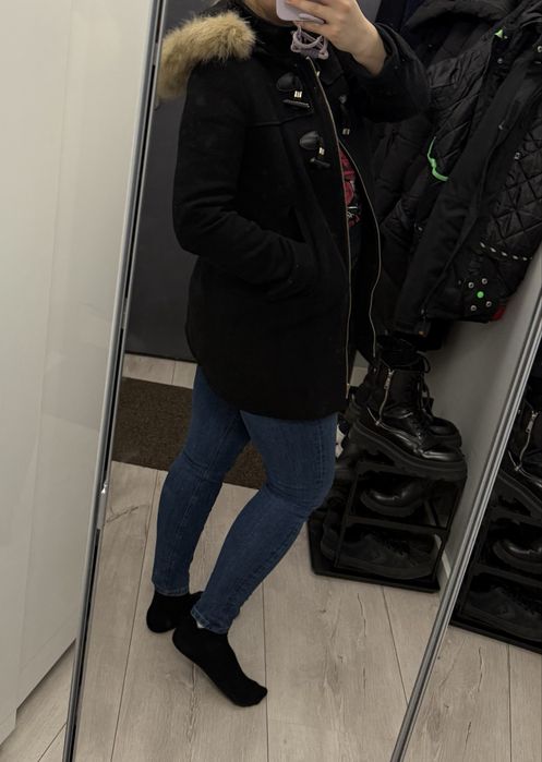 Plaszcz z kapturem Mango M 50% wełna