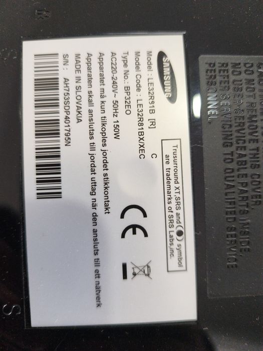 TV Samsung 32Pol. Para peças.