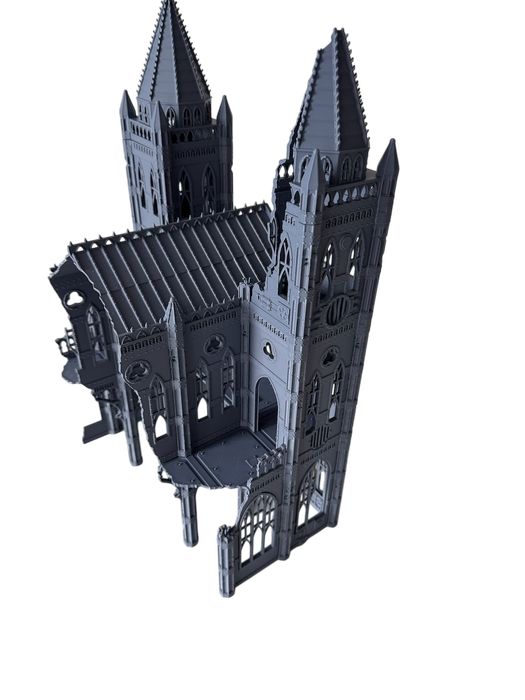Imperialna Katedra - gotycka ruina (front), druk 3D do gier bitewnych