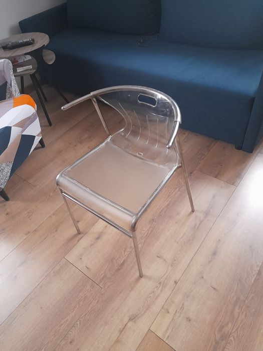 Krzesła pleksi stal chromowana nierdzewna IKEA   2szt.
