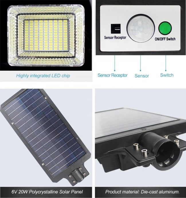 Luz LED Solar com controlo remoto