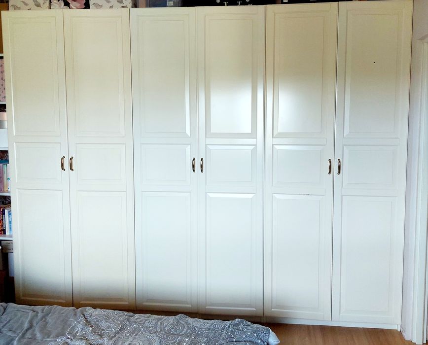 Ikea, 6 skrzydeł drzwi do szafy Tyssedal, kremowe, 50 cm x 225 cm