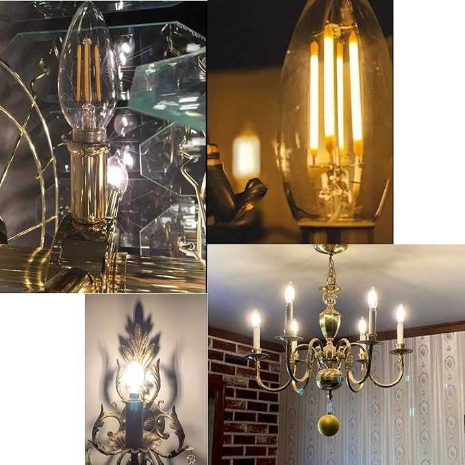 6x Żarówka LED E14 4W = 40W 400lm 2700K Ciepła 300° Filament Huoqilin