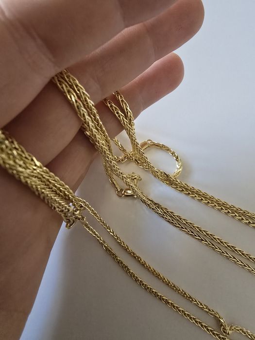 Piękne Złote Zestawy Bransoletka i Łańcuszek Pr. 585 14K