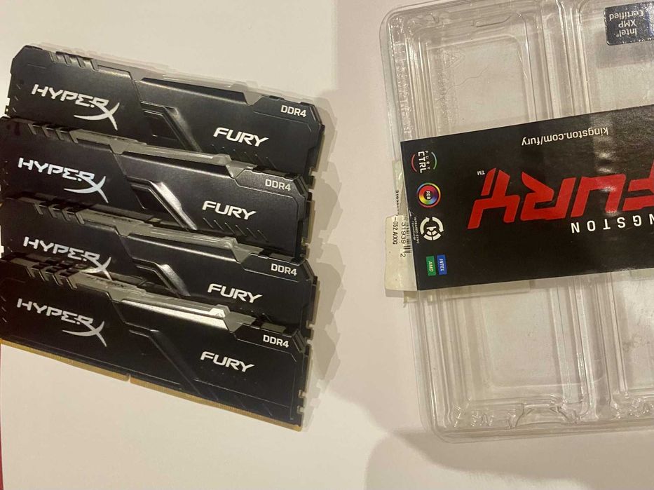 RAM DDR4 4X8gb, 32gb. Hiperx Fury, RGB 3000