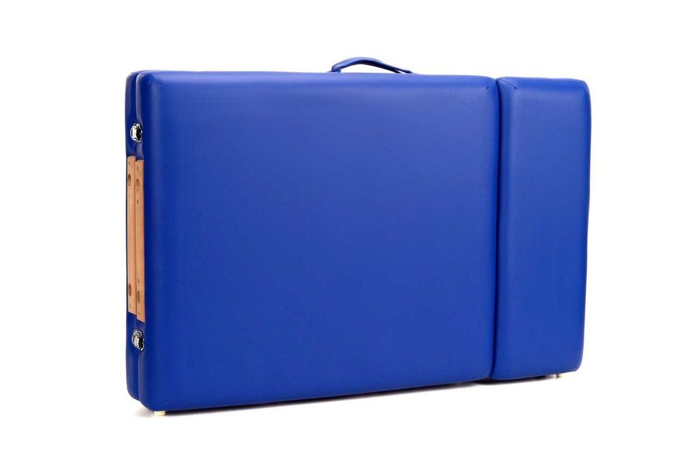 Łóżko do masażu 4-segmentowe drewniane niebieskie/TYLKO WYSYŁKA