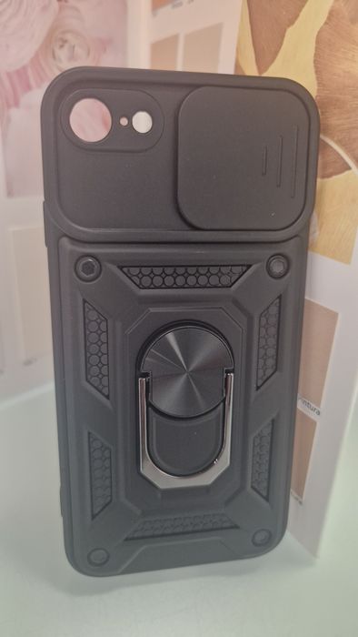 Slide Camera Armor Case do Iphone 7/8/SE 2020/SE 2022 Czarny + folia