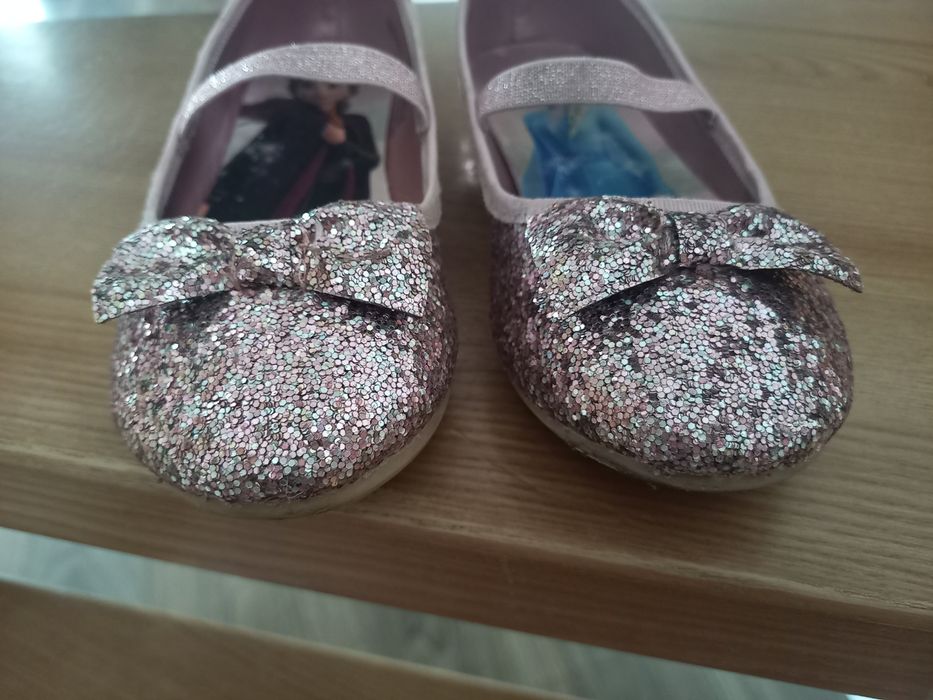 Balerinki baletki Rose Gold Elsa I Anna h&m rozmiar 30 brokat