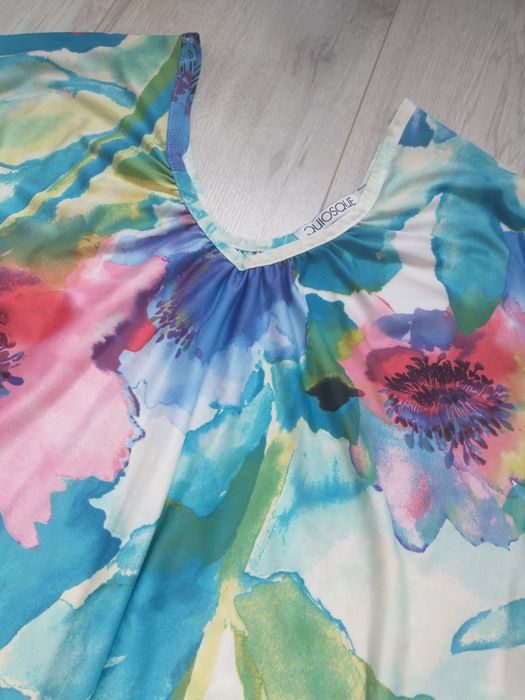 Bluzka quiosque xl 42 44 t-shirt lato kwiaty