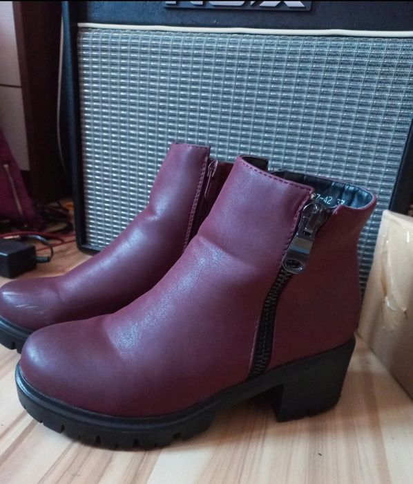 Botki Damskie Bordowe 37 (Lasocki)
