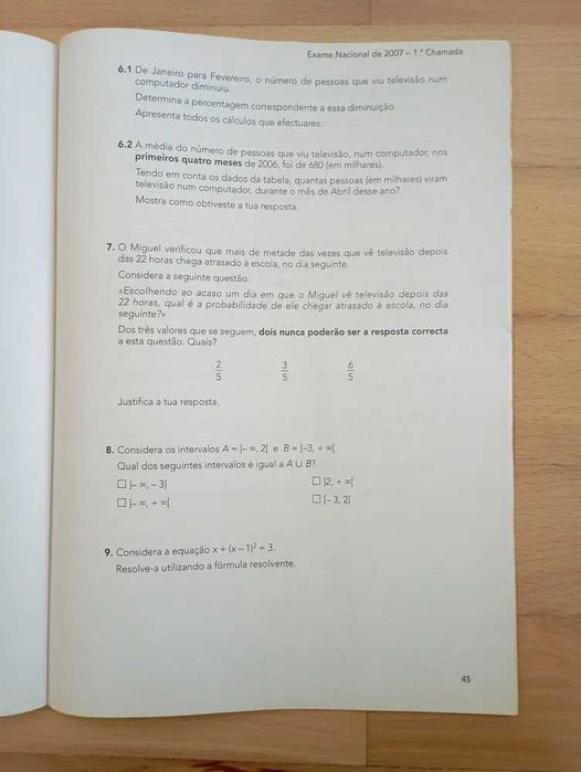 Exames'08 - Matemática 9ºano Exames Resolvidos