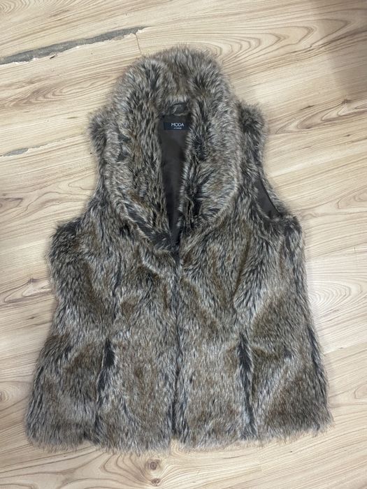 futro brazowe bezrekawnik