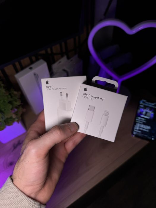 Блочок 20w + кабель Lightning/Type C • Швидкісна зарядка для iPhone