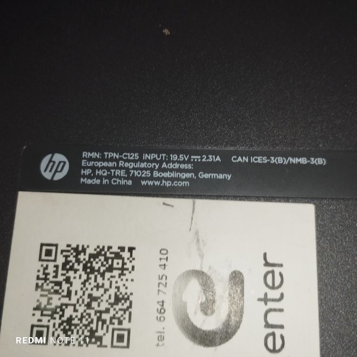 Laptop HP 3165ngw sprzedaje jako uszkodzony