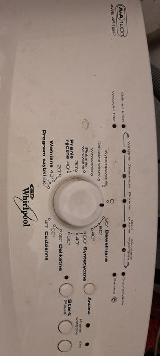 Pralka Whirlpool 1000 obrotów model AWE4516/P części
