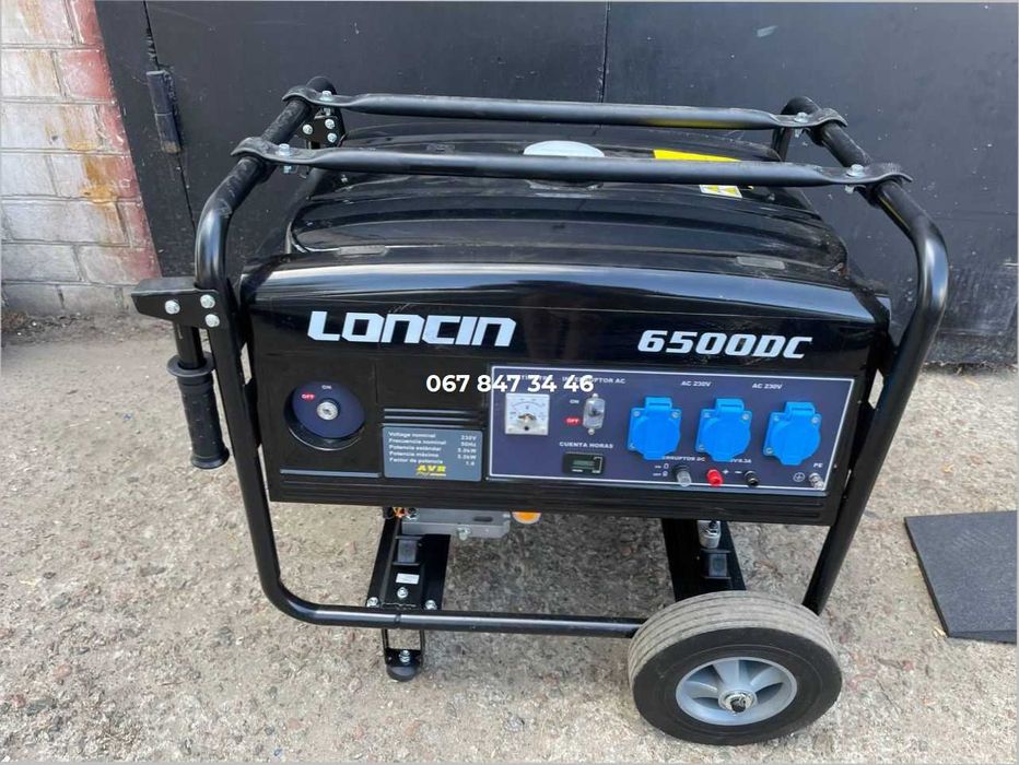 Генератор 5,5 кВт LONCIN LC6500 бензиновый 1 фаз з колесами + Доставка