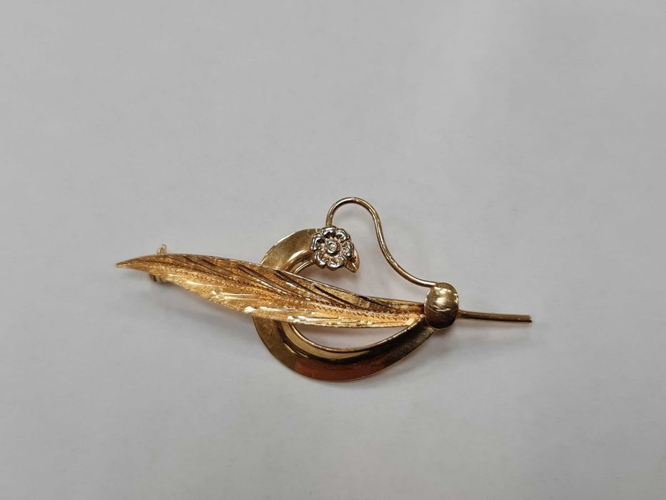 Złota broszka/ Złoto 750/ 4.14 gram/ Misterna/ XX wiek