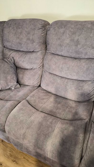 Komplet wypoczynkowy sofa 4 osobowa + fotel z funkcją relax