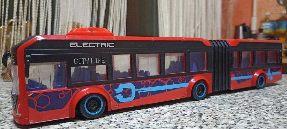 Автобус Volvo 7900E "Гармошка" (резина), поворот колёс, двери, 40 см