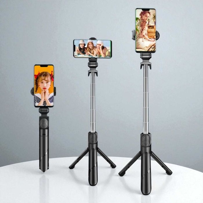 Селфі палка для телефону монопод трипод штатив з кнопкою для селфі