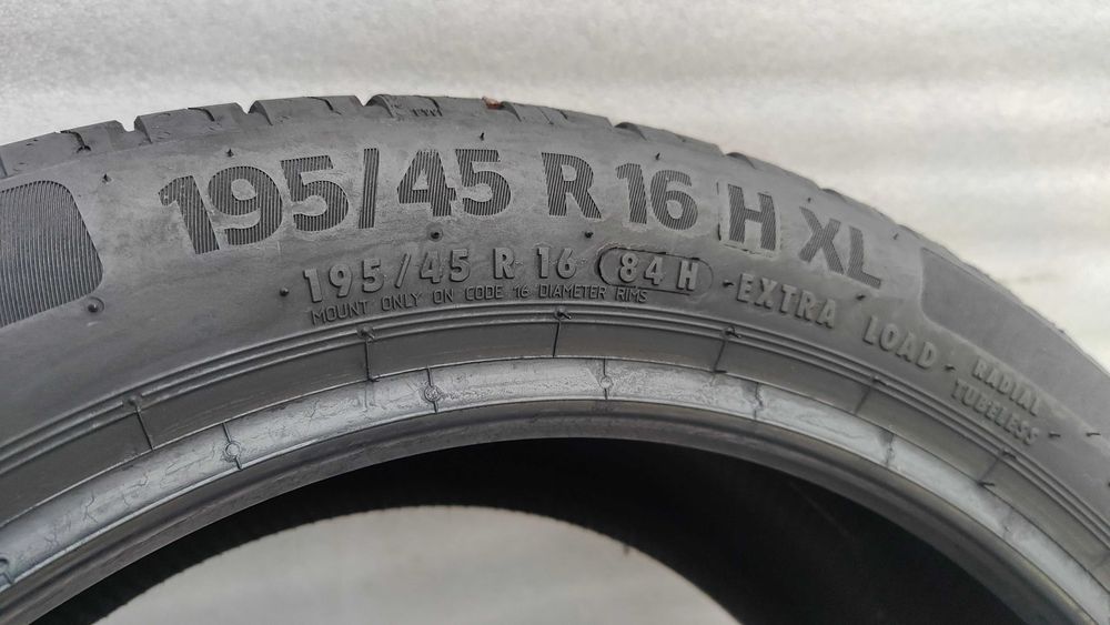 Opony Letnie 195/45/16 Continental 4szt 6mm