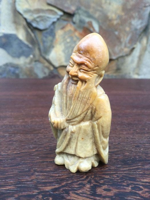 Escultura Buda Chinesa Pedra Dura China Séc XIX 6,5 cm