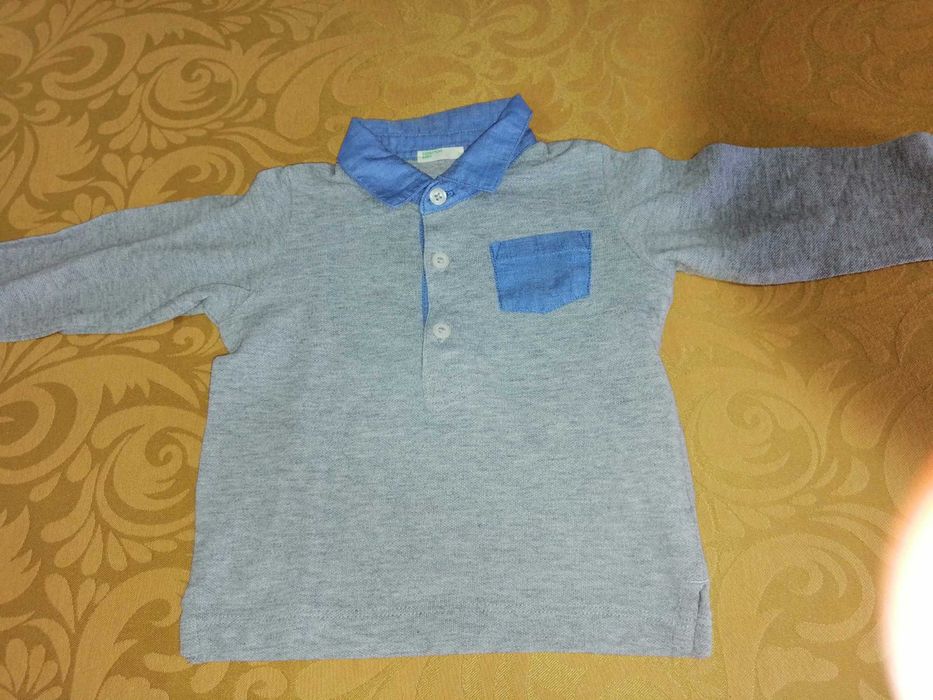 2 camisolas manga comprida, Benetton, 3-6 meses