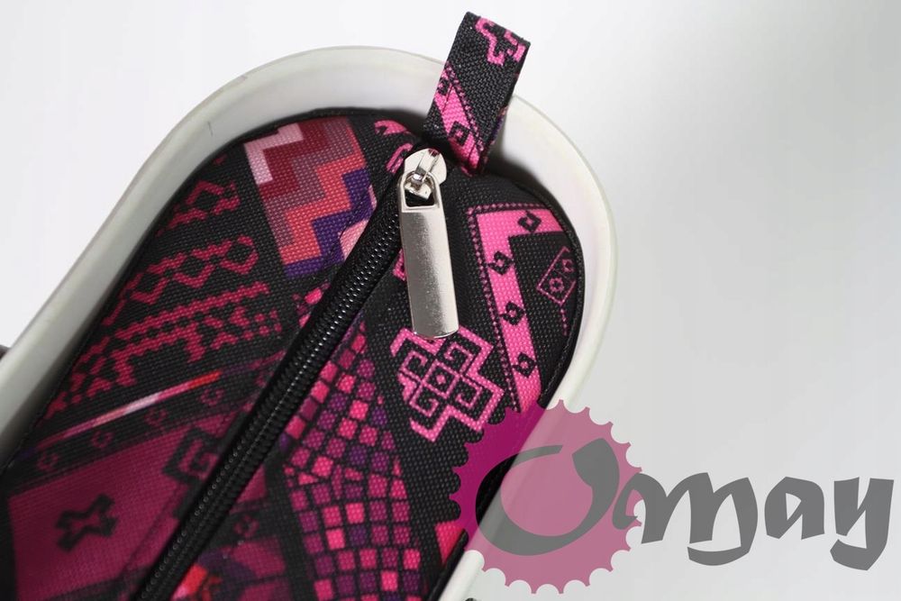 organizer OBAG MINI czarny mozaika różowa 2 kieszenie wkład OMAY
