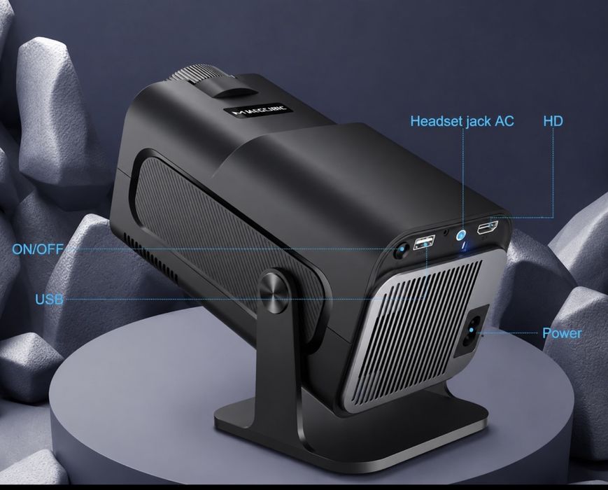 Проєктор HY320Pro mini, на Android 11, FullHD 1280*720p Led 300ANSI, 4K Dual WiFi6 + BT5.0, Домашній кінотеатр