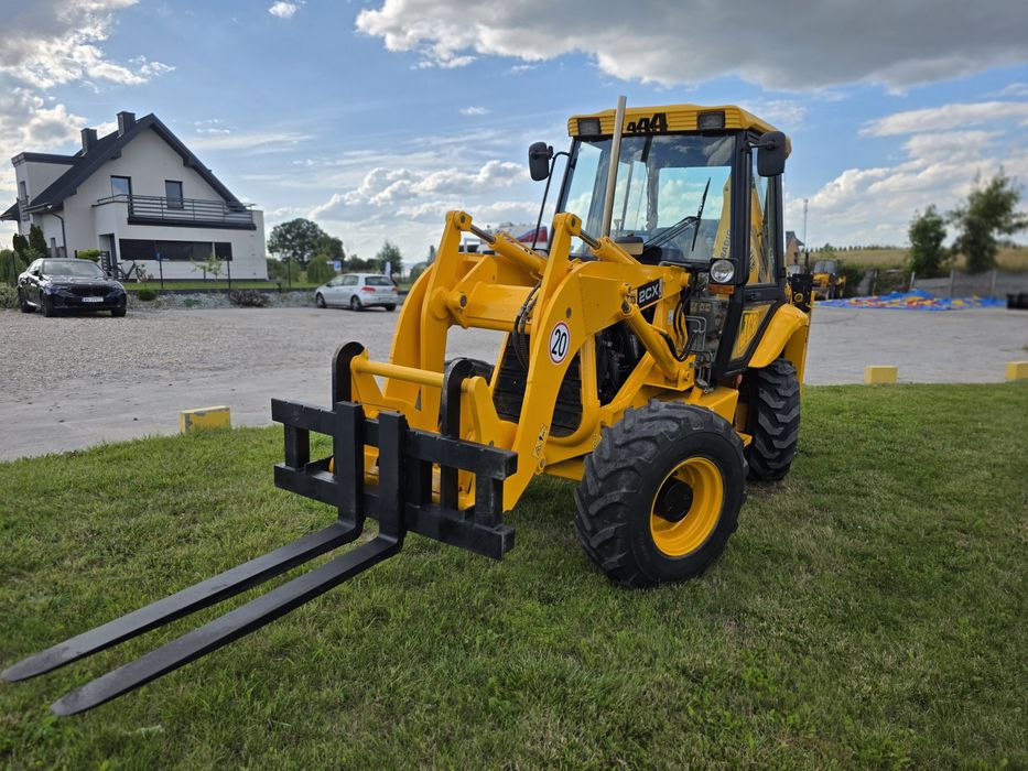 JCB 2CX Widły Szczęka 2Łyżki Nowe Opony 4x4 Brutto