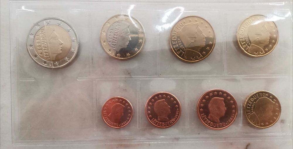 Set Conjunto Euro - Luxemburgo 2023 / 2003 UNC 1ct até 2 euro