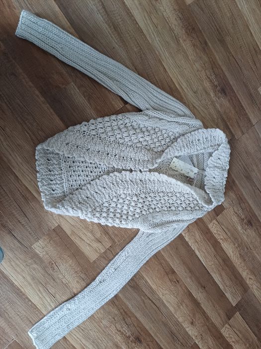 Sweter beżowy S kardigan 36 nowy wełna next damski