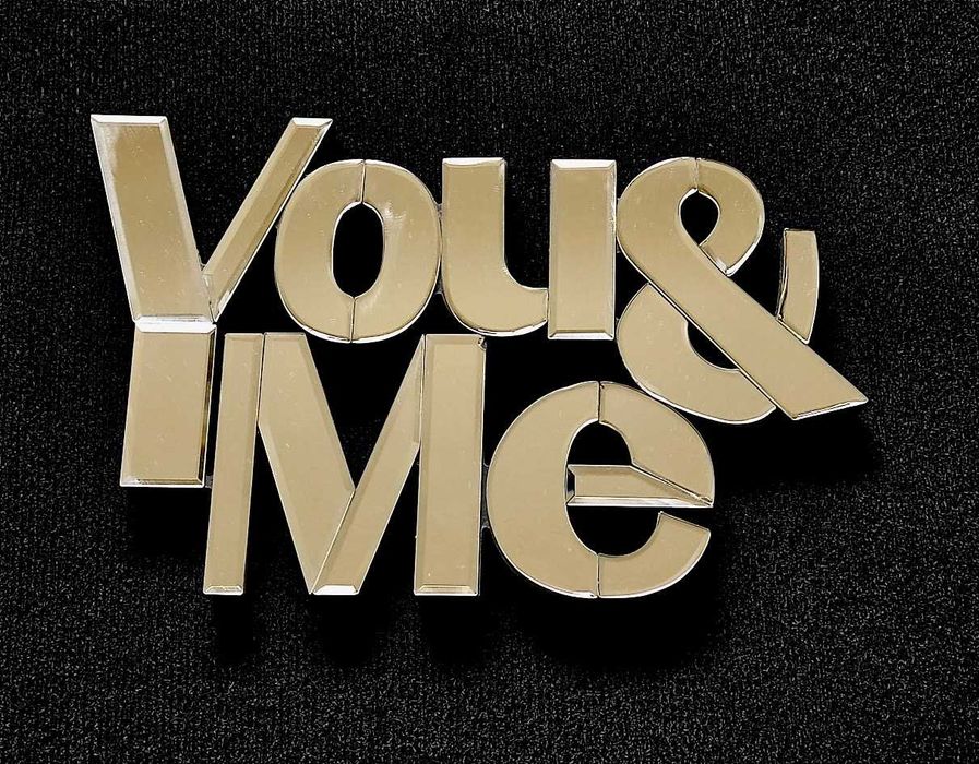Letreiro romântico espelho decoração You & Me