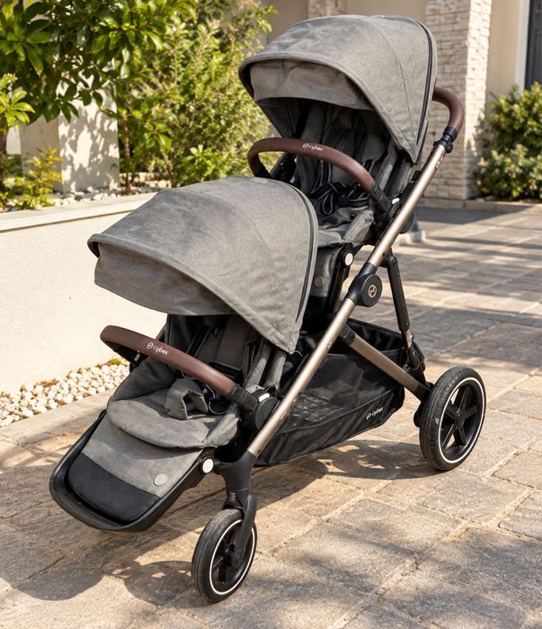 Conjunto para Gemeos Cybex Gazelle S – Carrinho Duplo Gémeos + 2 Babycoques + Bases ISOFIX + Cadeiras