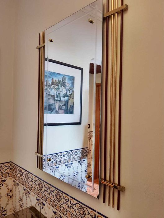 Espelho e duas mesinhas de corredor/hall de entrada (usados)