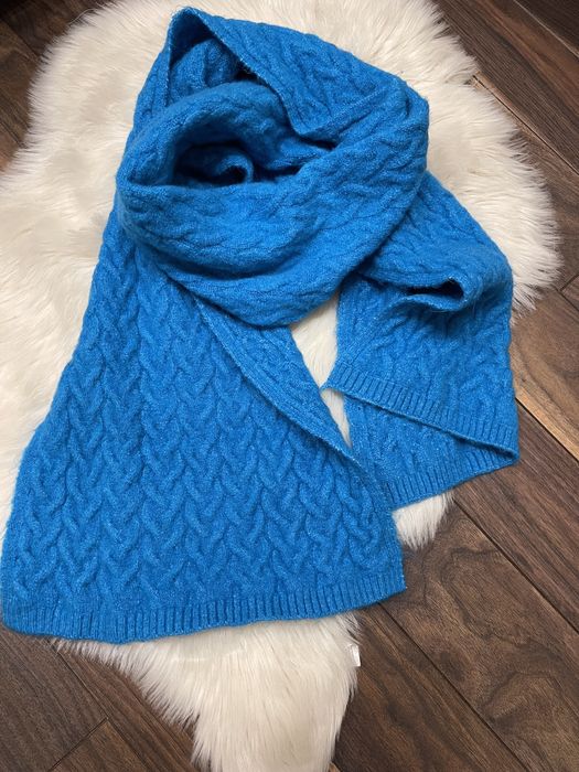 Шарф бирюзовый теплый