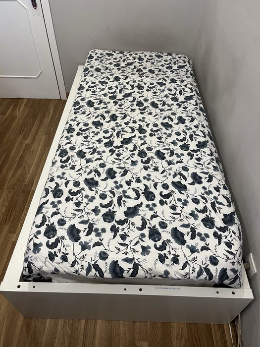 Cama solteiro com 2 gavetas estrado e colchão ortopedico