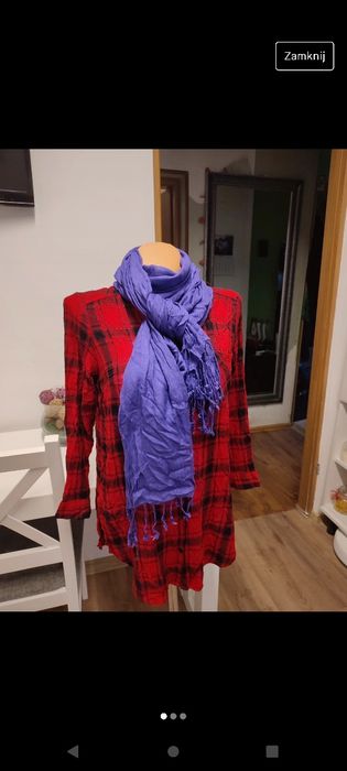 Fioletowa apaszka z frędzlami