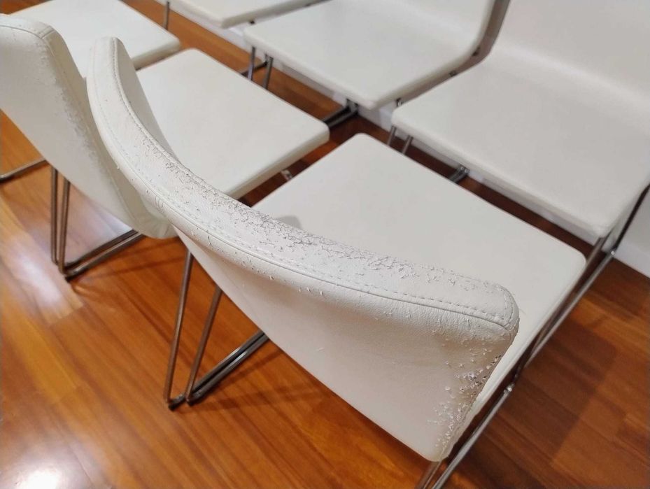 cadeiras IKEA de mesa de jantar, modelo LILLÅNÄS, cromado e branco